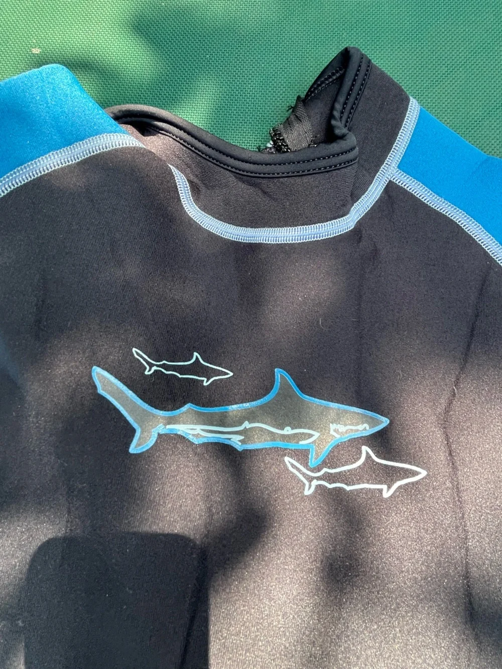 LL BEAN  Black 1/2 WETSUIT with Blue Trim BOYS 10/12